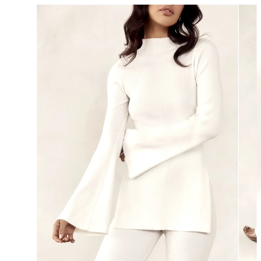 MESHKI Jovie Oversized Knit Jumper - Off White